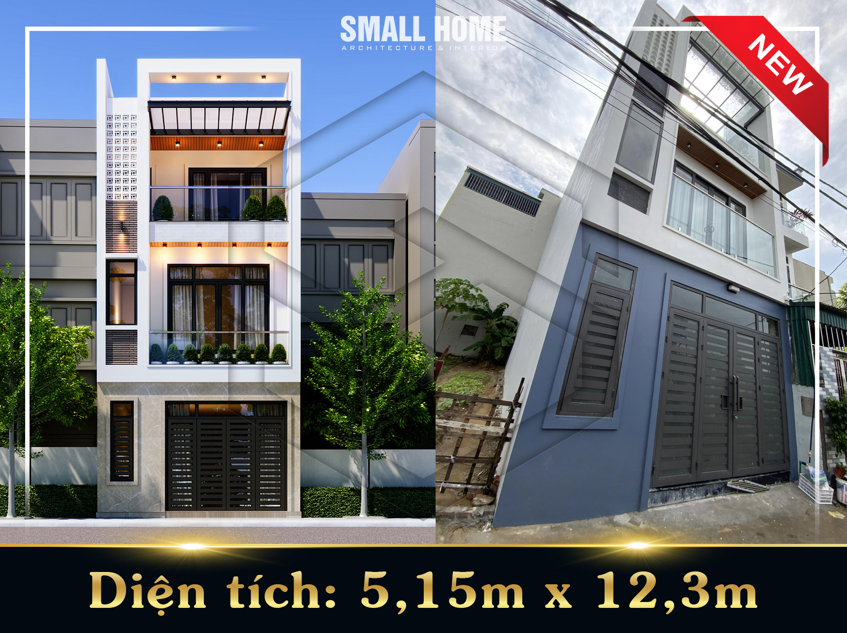 Thi công trọn gói nhà ống 3 tầng hiện đại mặt tiền 5m nhỏ xinh tại Nam Định