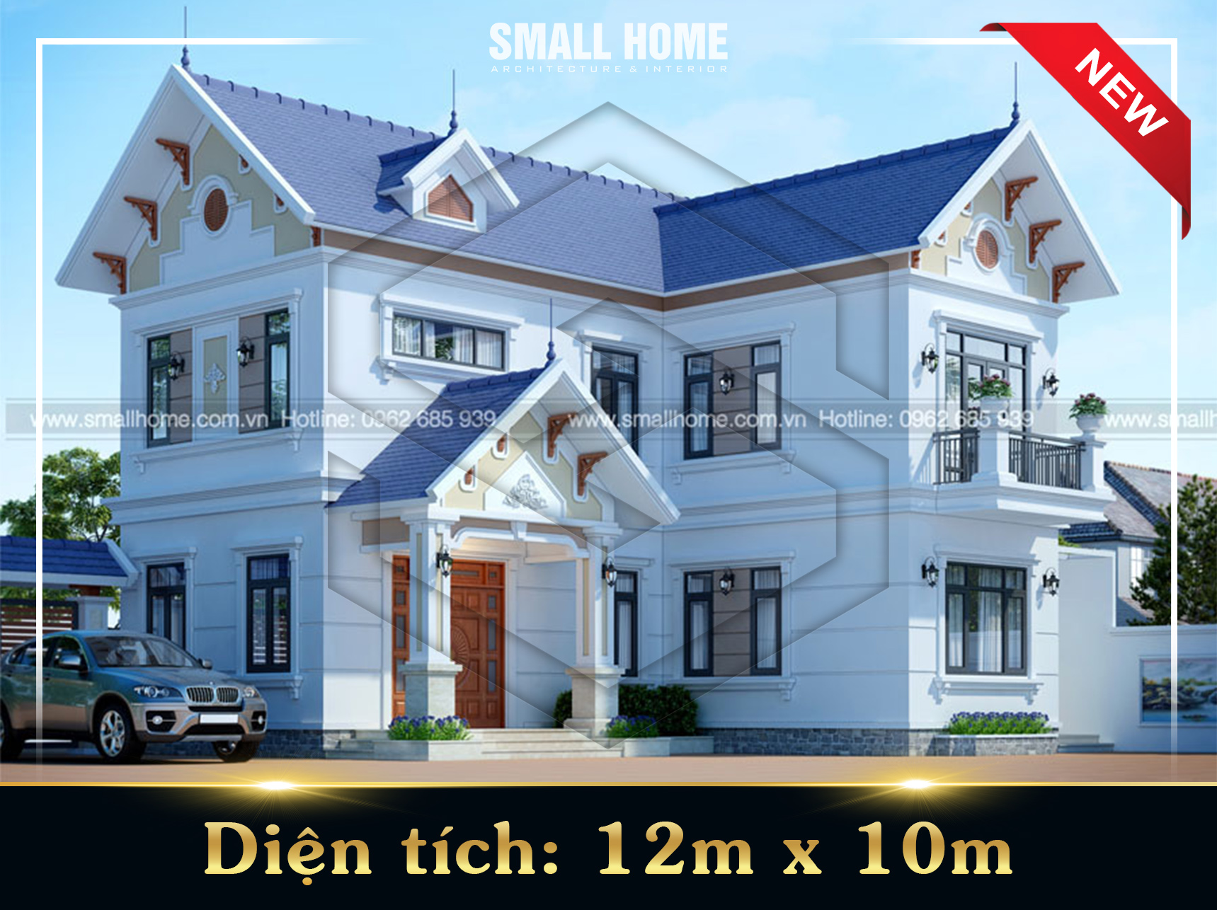 Thiết kế biệt thự 2 tầng chữ L mái thái tại Xuân Trường - Nam Định