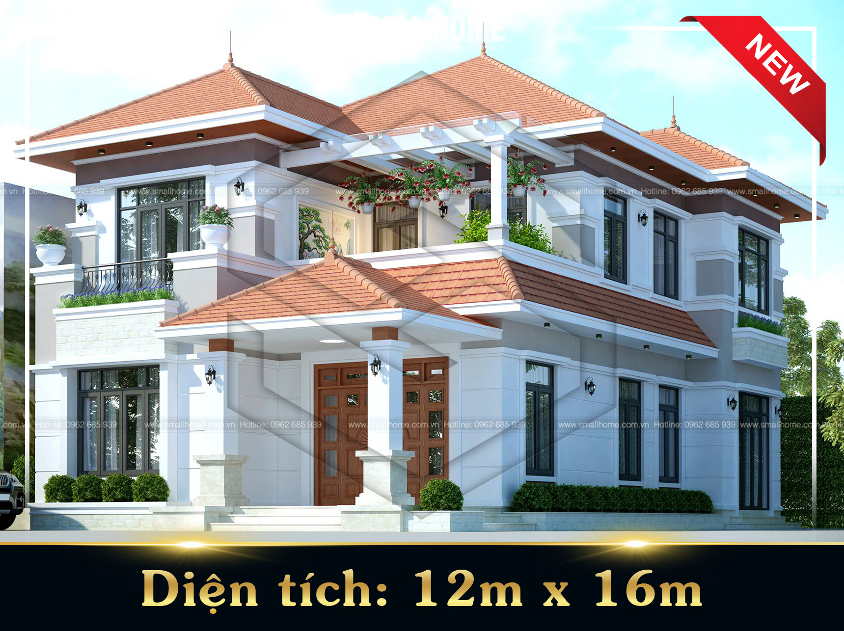 Thiết kế biệt thự 2 tầng mái ngói tại Bắc Ninh