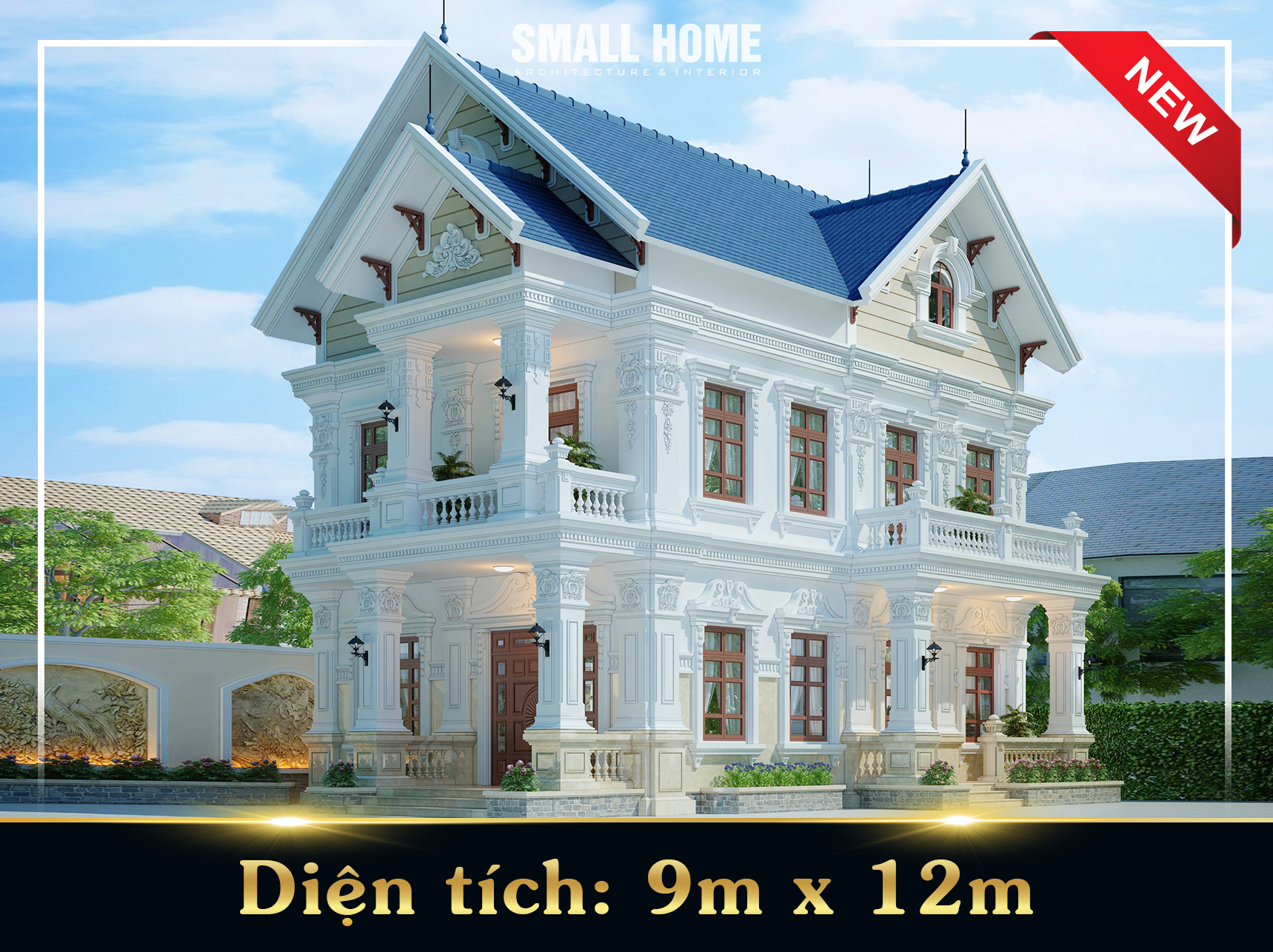 Thiết kế biệt thự 2 tầng tân cổ điển tại Nam Định