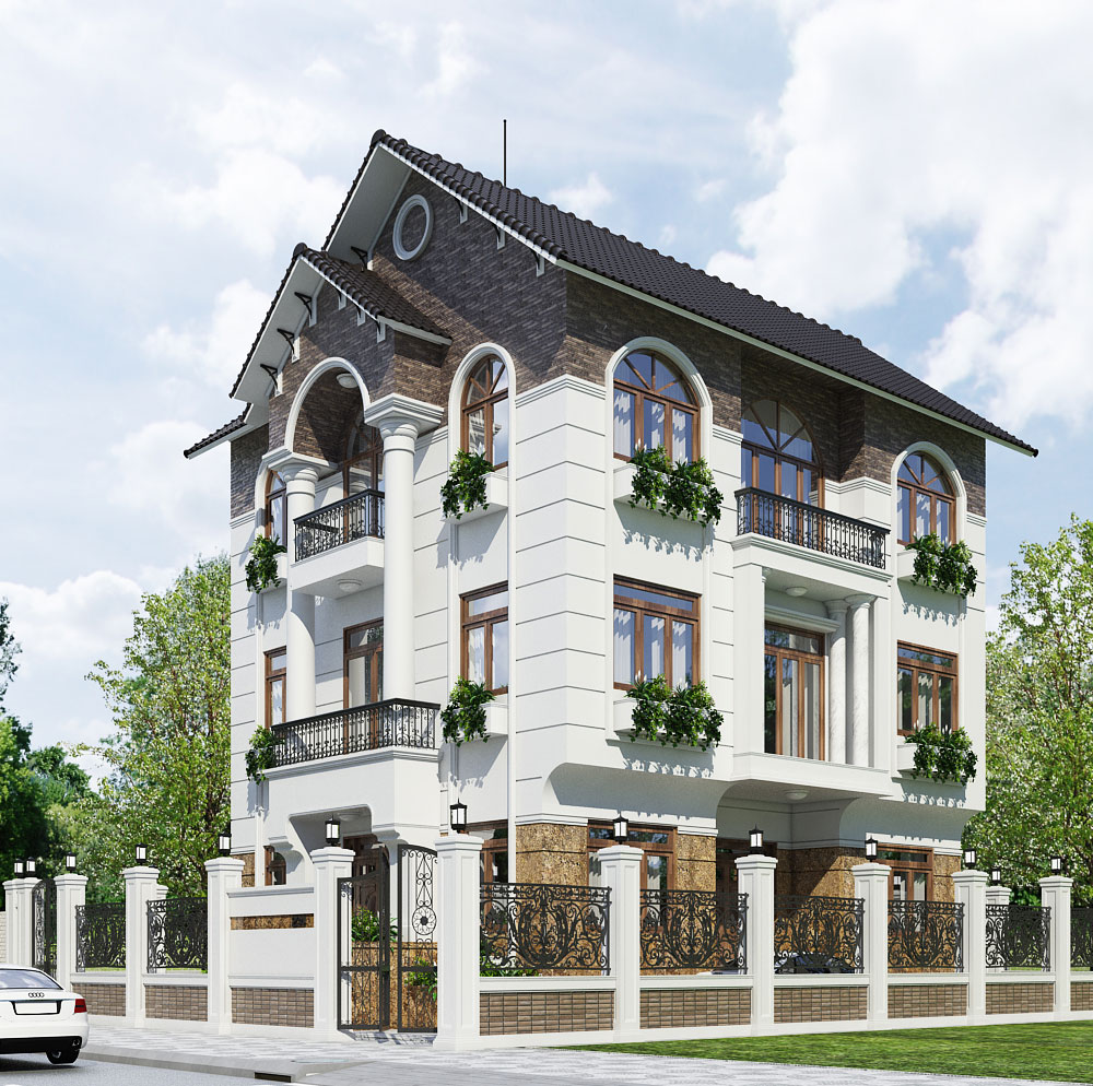 thiết kế biệt thự tân cổ điển tại hòa bình-3