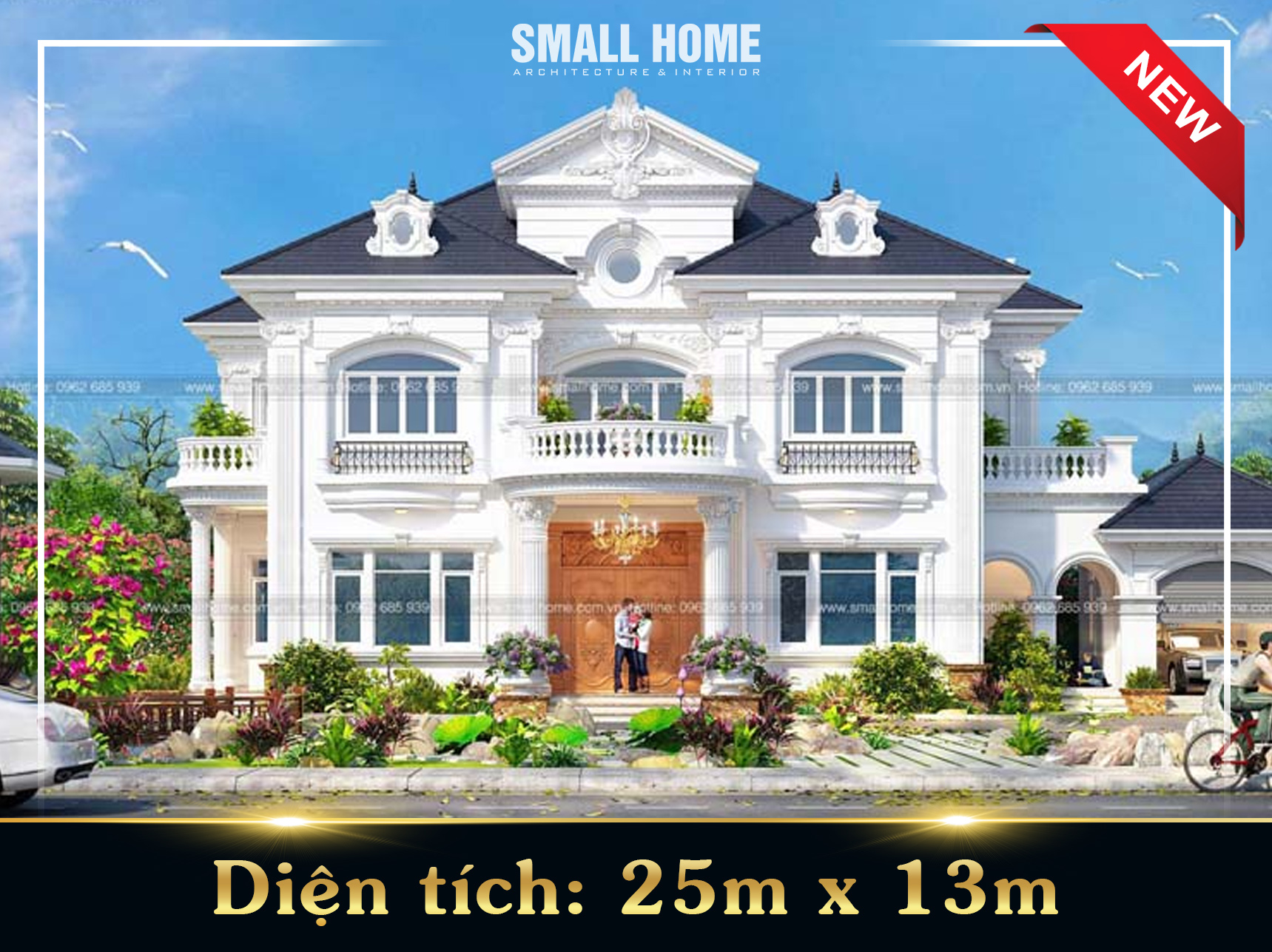 Thiết kế biệt thự vườn phong cách cổ điển 25m x 13m