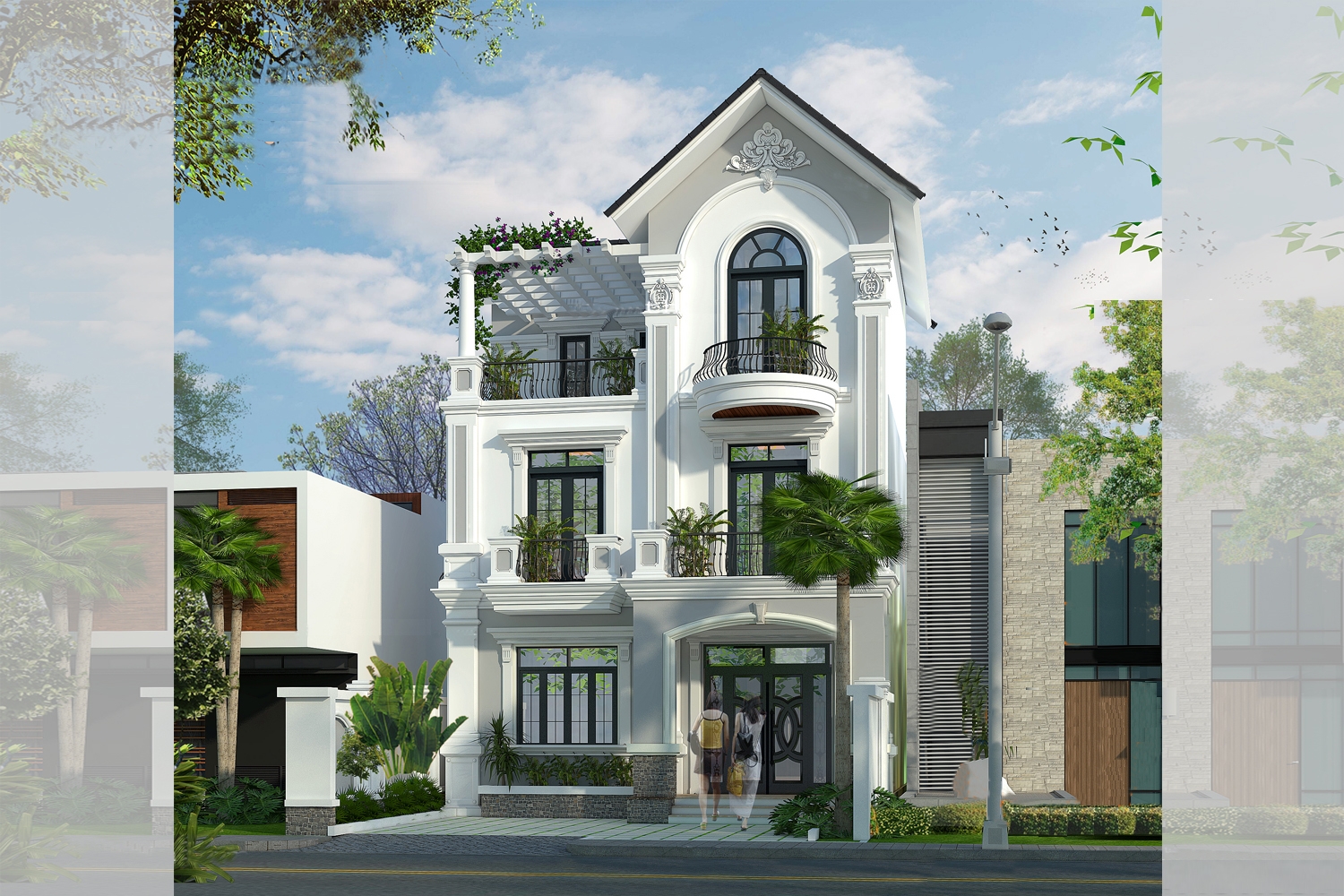 thiết kế kiến trúc biệt thự tân cổ điển tại hà nam 2