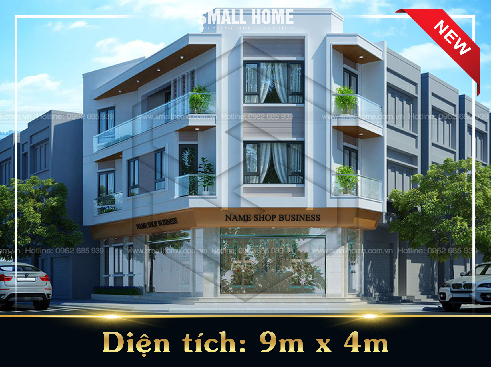 Thiết kế nhà lô góc 3 tầng hiện đại tại Nam Định