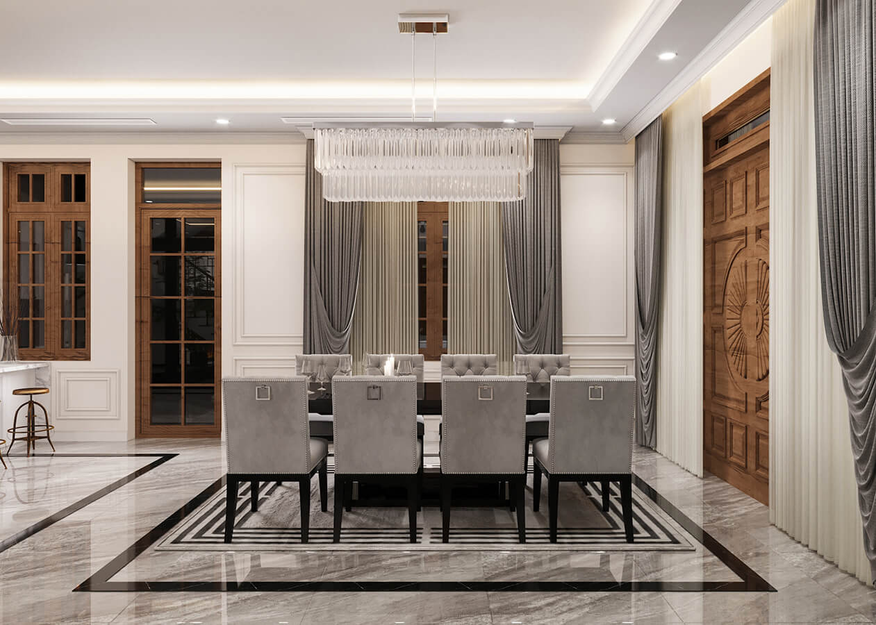 Thiết kế nhà ống 5 tầng tân cổ điển ấn tượng tại hà nam 8