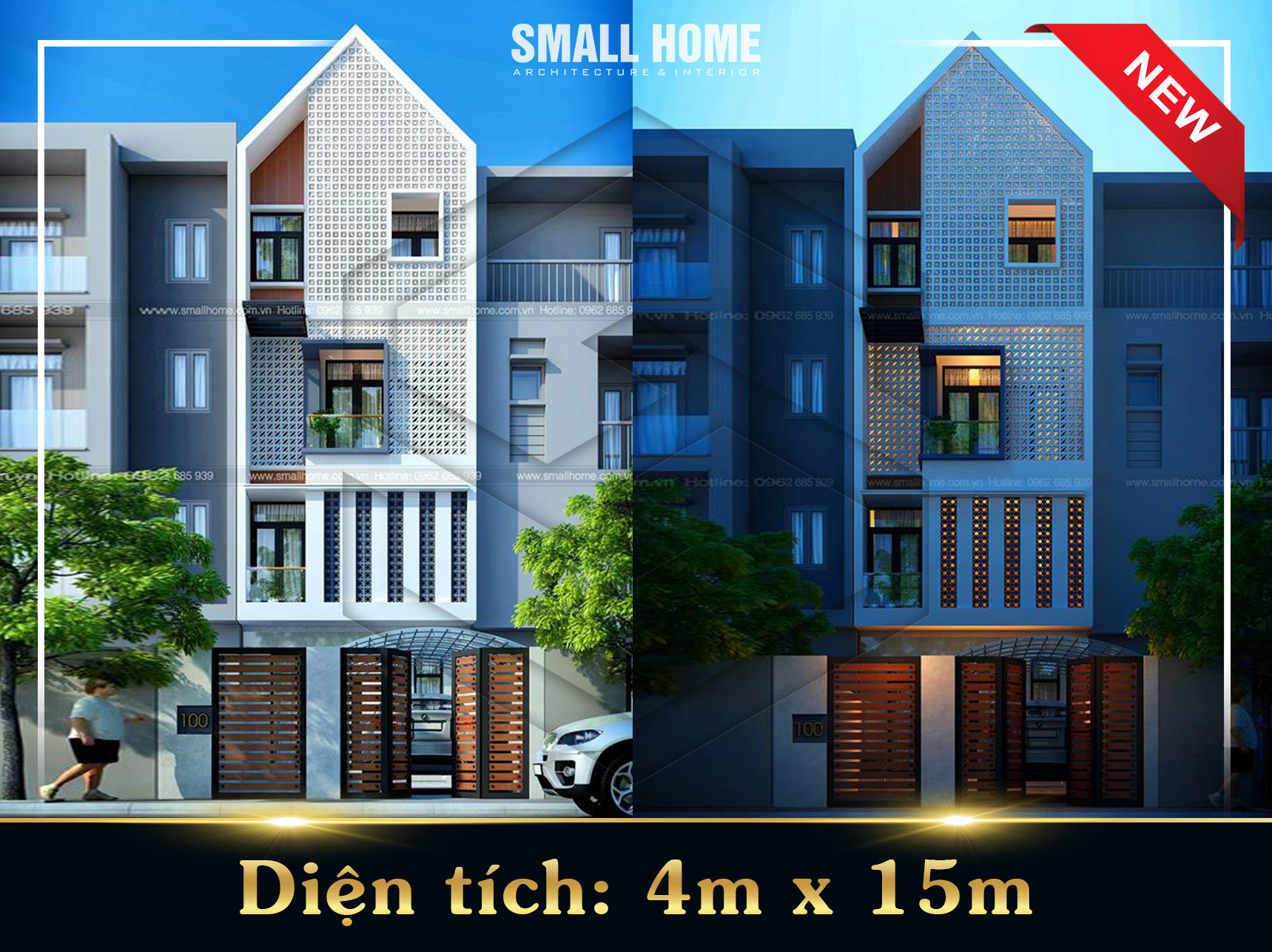 Thiết kế nhà ống hướng Tây 4 tầng kiến trúc hiện đại tại Ninh Bình