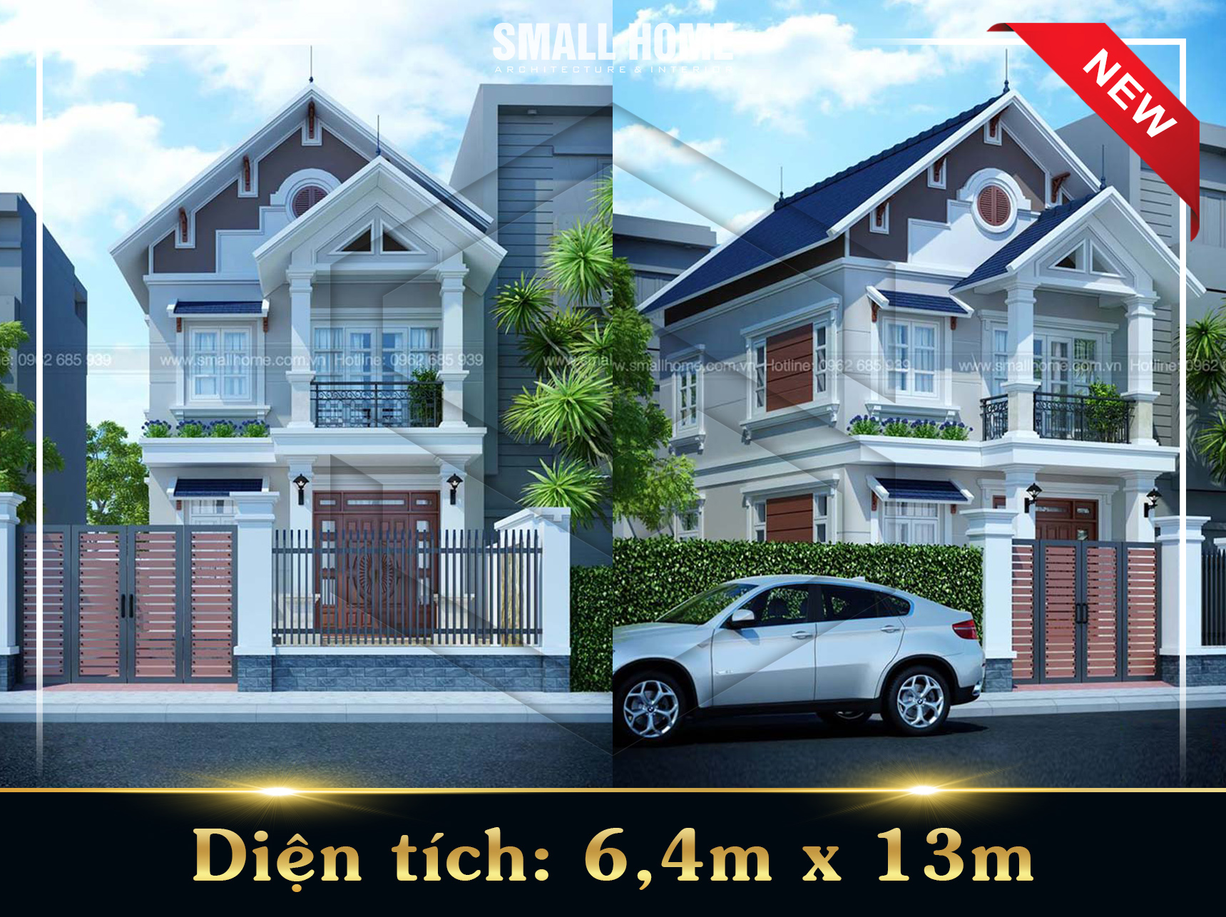 Thiết kế nhà phố 2 tầng mái thái tại Nam Định