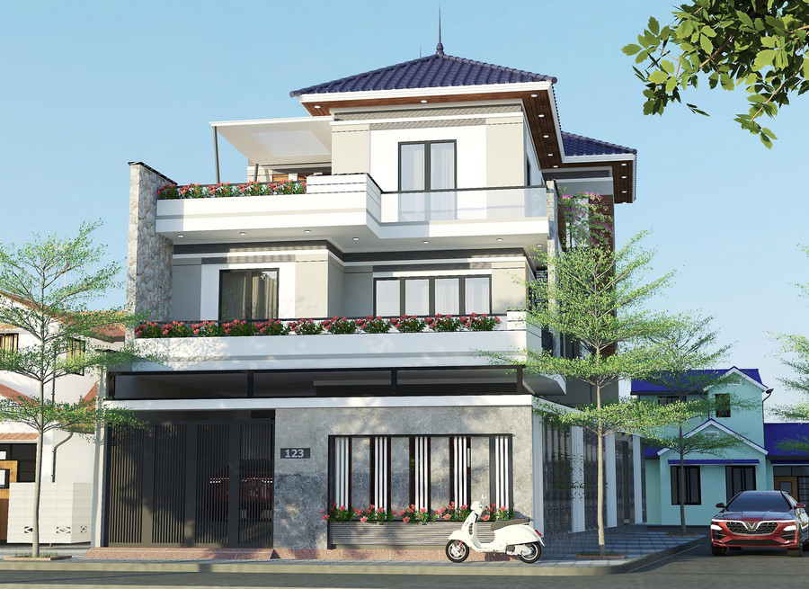 Thiết kế nhà phố 3 tầng hiện đại tại Vụ Bản - Nam Định 5