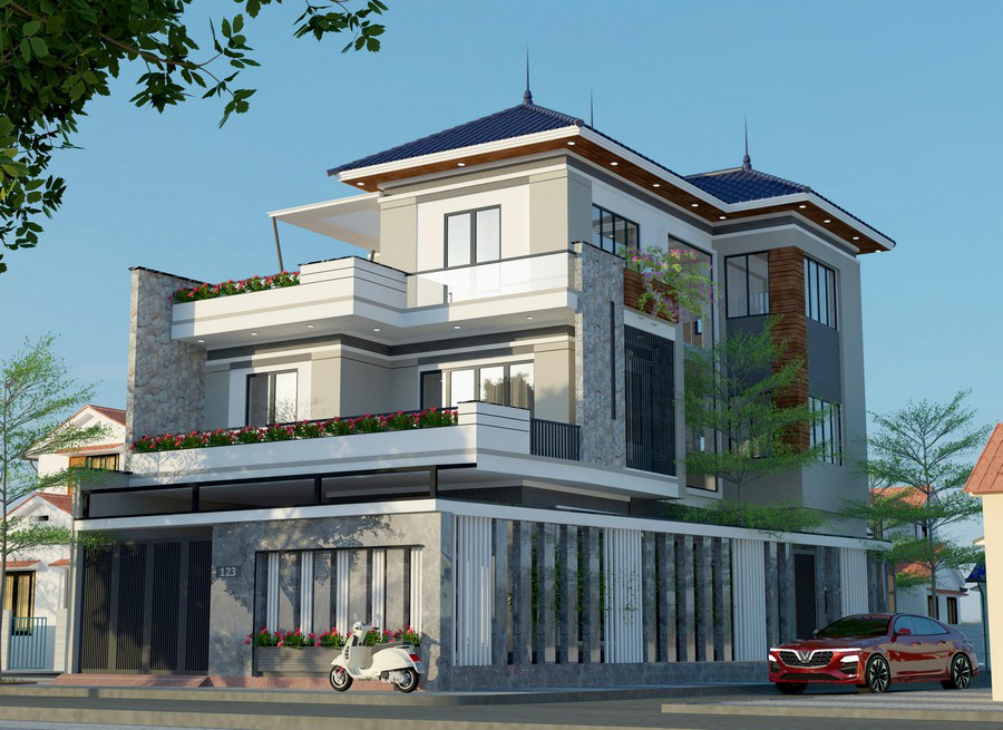 Thiết kế nhà phố 3 tầng hiện đại tại Vụ Bản - Nam Định 7