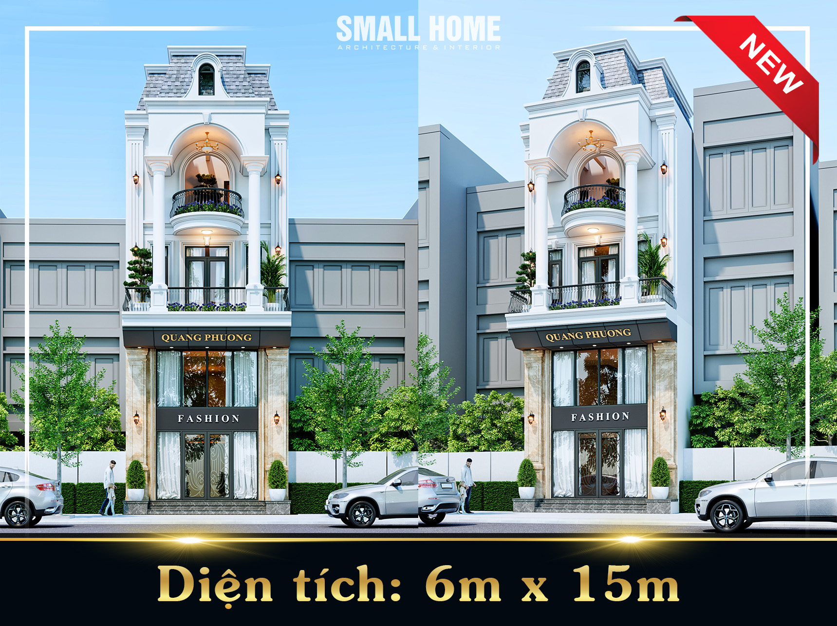 Thiết kế nhà phố 4 tầng phong cách Tân cổ điển tại Nam Định