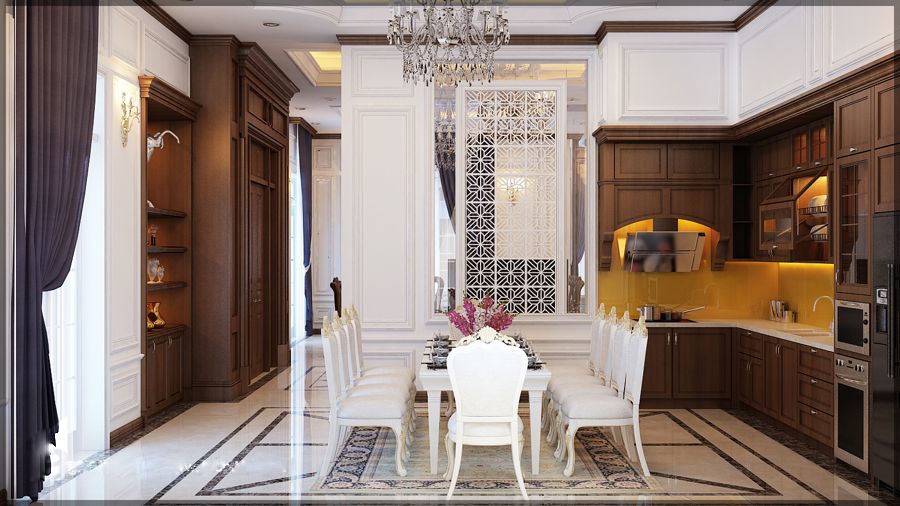 thiết kế nội thất biệt thự tân cổ điển chữ L tại Ninh Bình 3