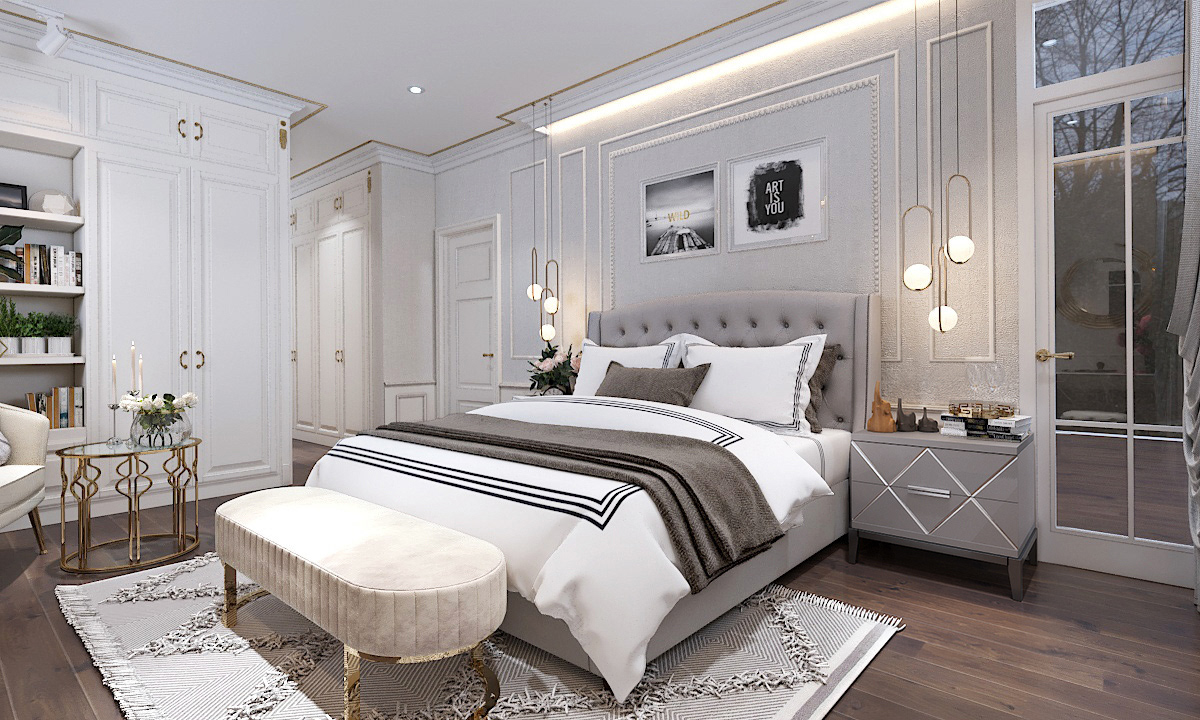 thiết kế nội thất biệt thự tân cổ điển tại hà nội 10