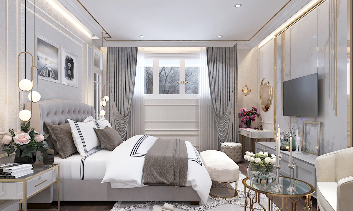 thiết kế nội thất biệt thự tân cổ điển tại hà nội 11