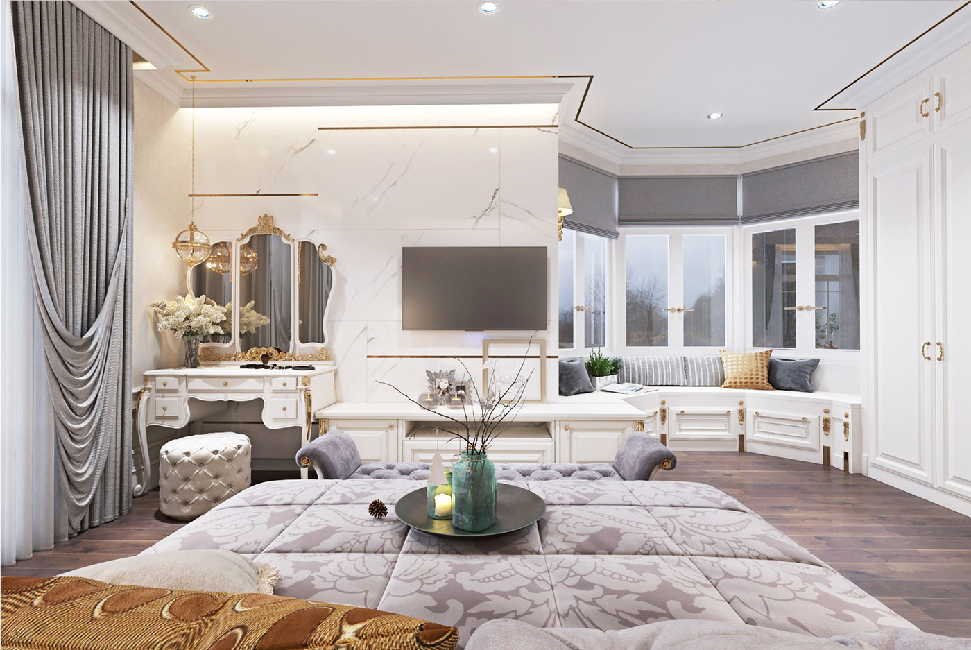 thiết kế nội thất biệt thự tân cổ điển tại hà nội 9