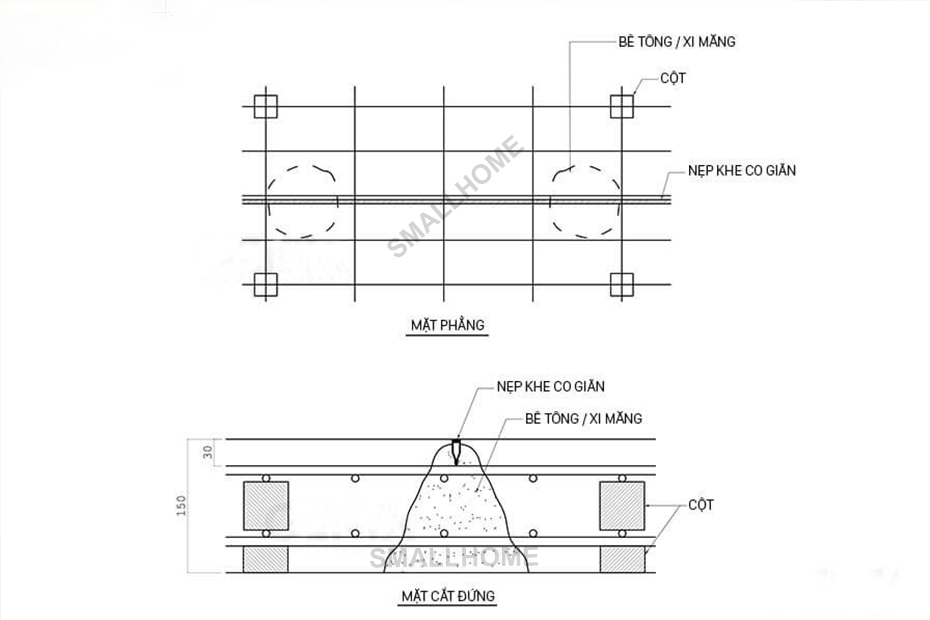 Bản vẽ thi công nẹp khe co giãn bê tông 30EXJ-9s