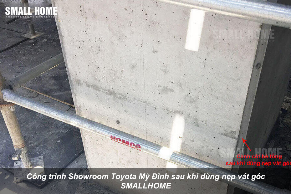 Công trình Showroom Toyota Mỹ Đình sau khi dùng nẹp vát góc smallhome