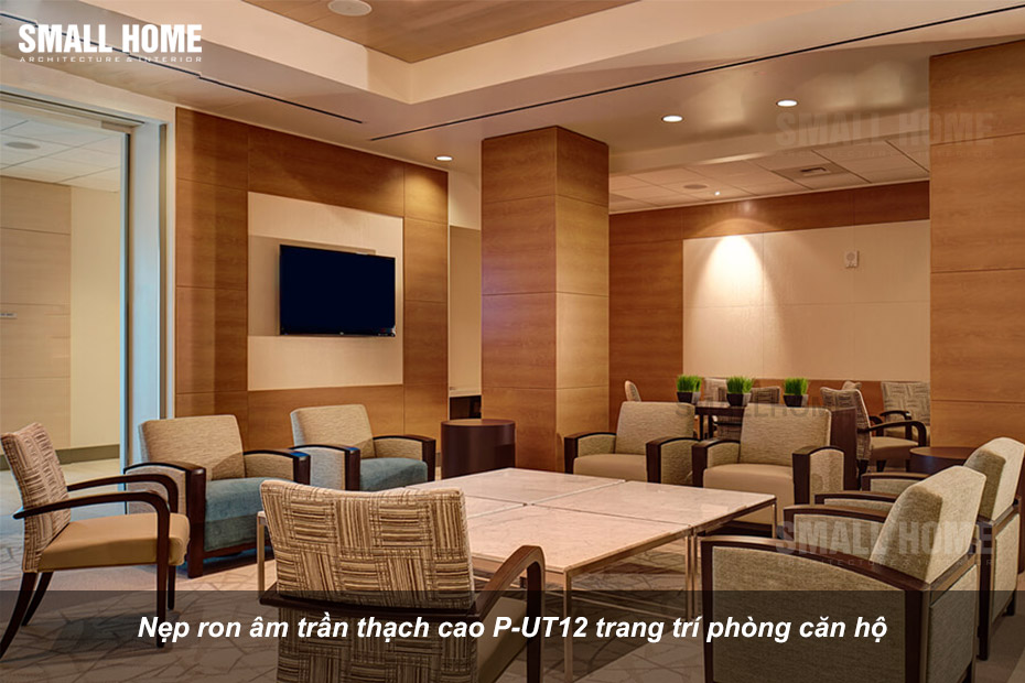 Nẹp ron âm trần thạch cao P-UT12 trang trí phòng căn hộ