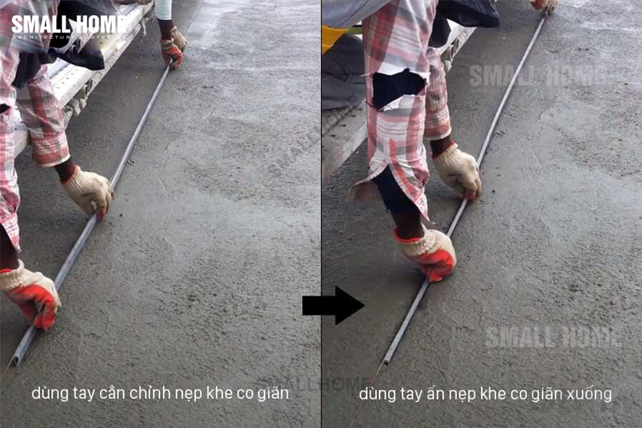 Thi công nẹp khe co giãn bê tông 30EXJ-9s ngay sau khi đổ bê tông