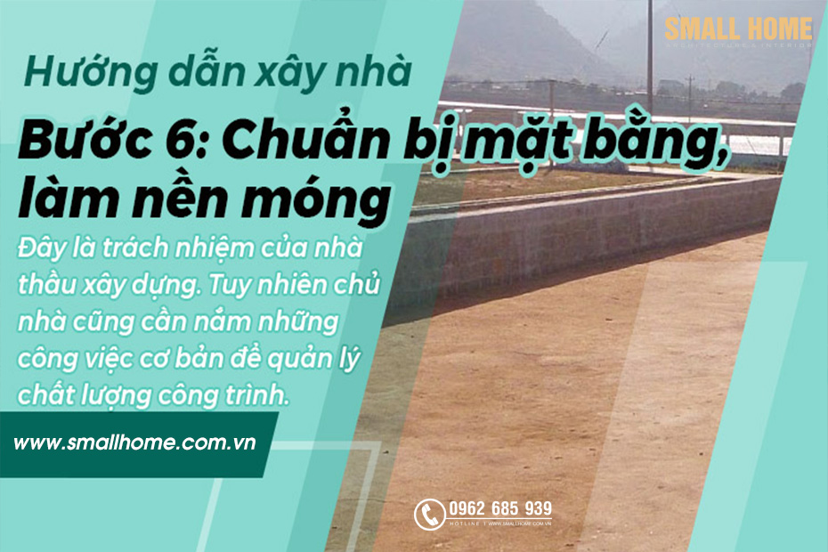 chuẩn bị mặt bằng làm nền móng
