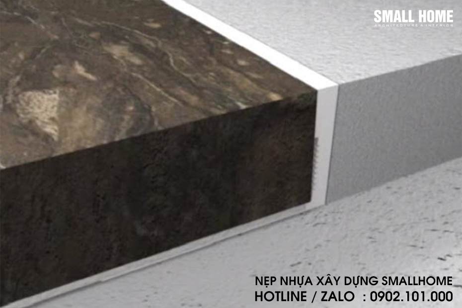 Hình 3D minh họa ứng dụng của nẹp chặn vữa