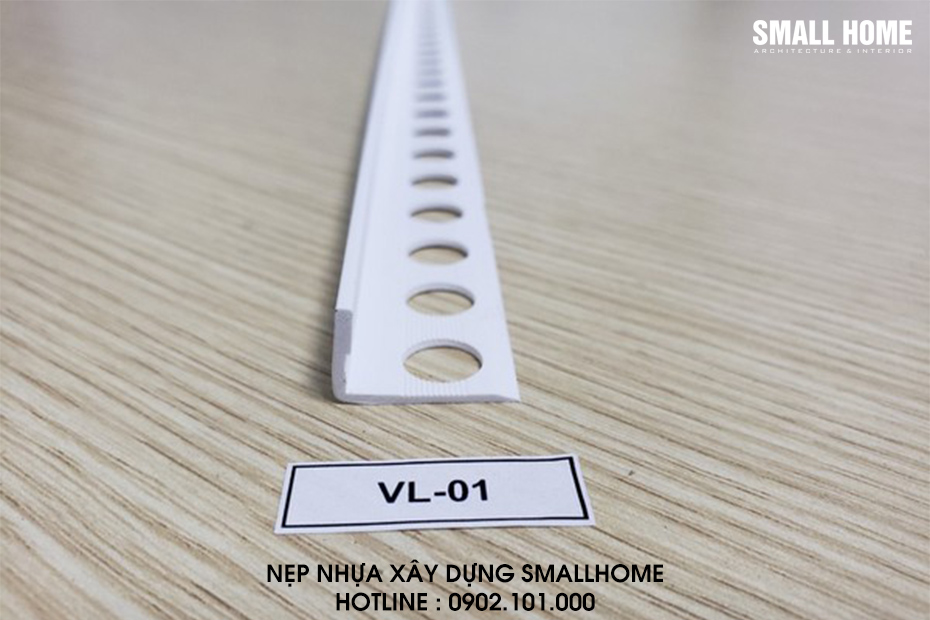 Hình ảnh và kích thước sản phẩm nẹp tách khe vật liệu vl-01