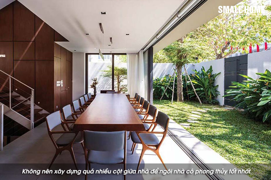 Không nên xây dựng quá nhiều cột giữa nhà để ngôi nhà có phong thủy tốt nhất