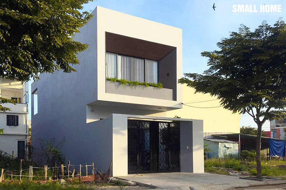 Nhà 2 tầng mái bằng với thiết kế hiện đại, trẻ trung