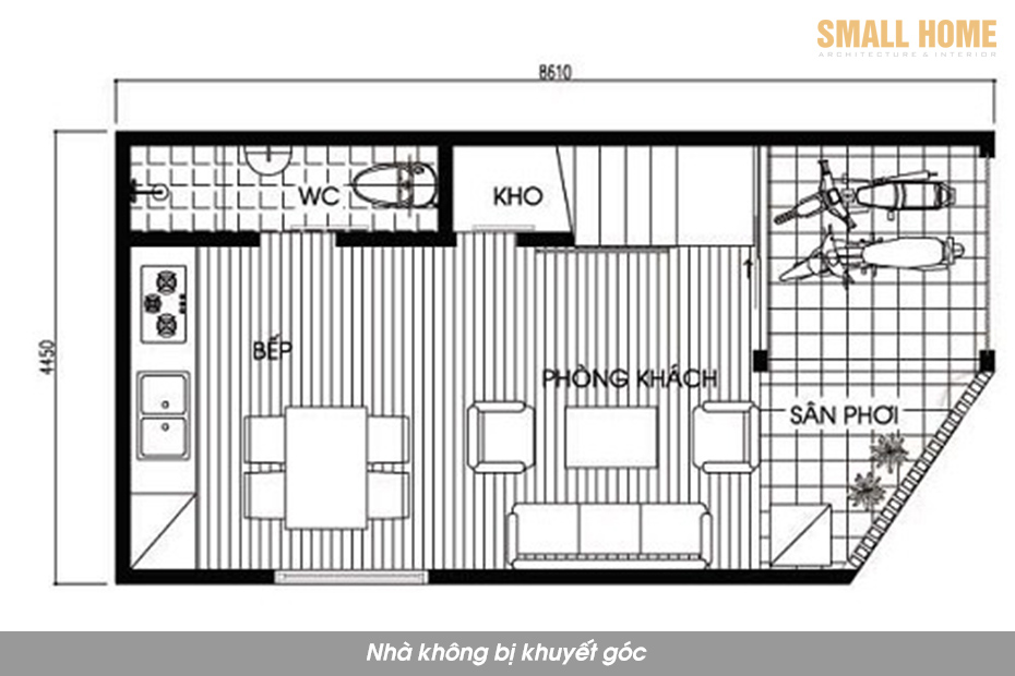 Nhà không bị khuyết góc